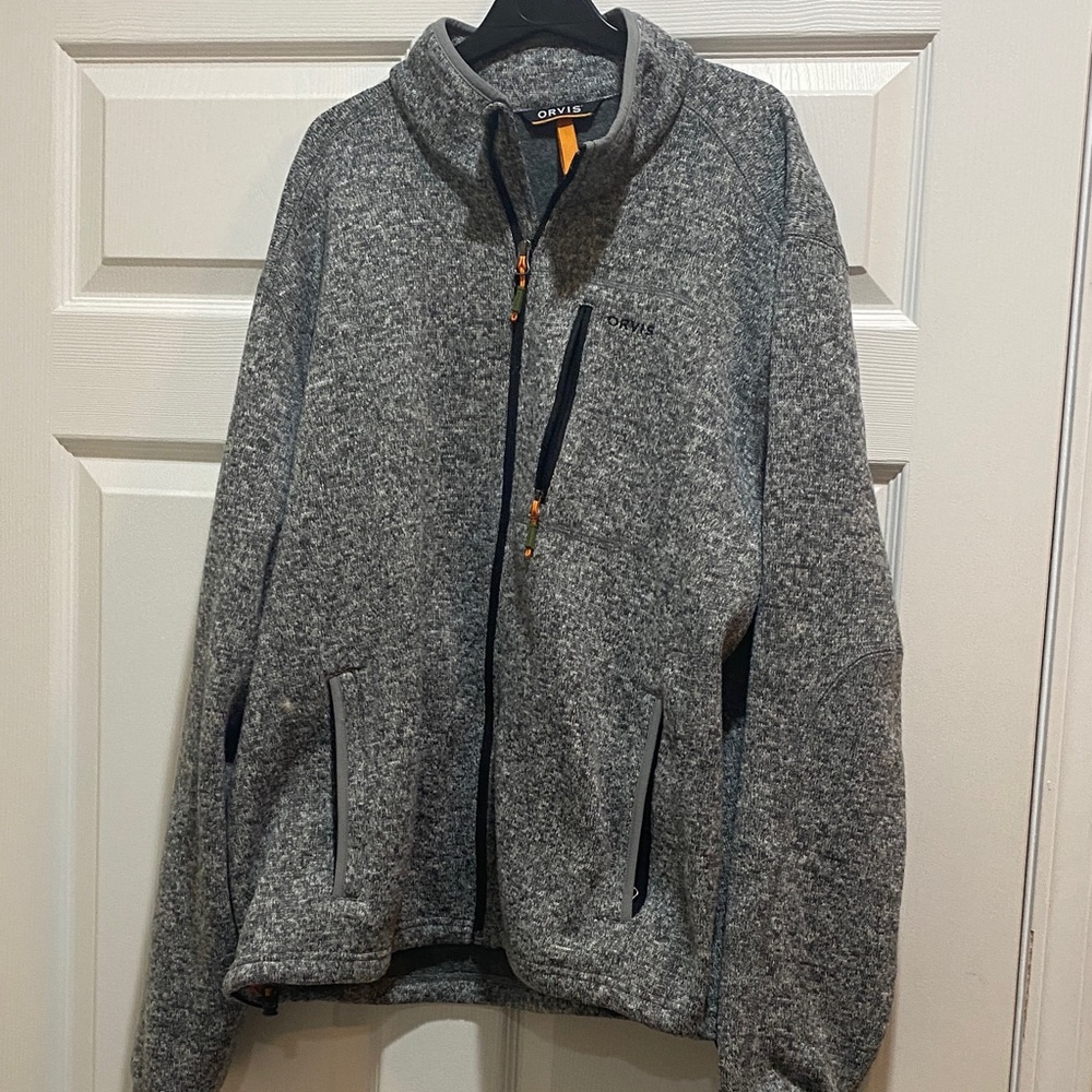 Orvis Men’s Heather Gray Full-Zip Knit Jacket